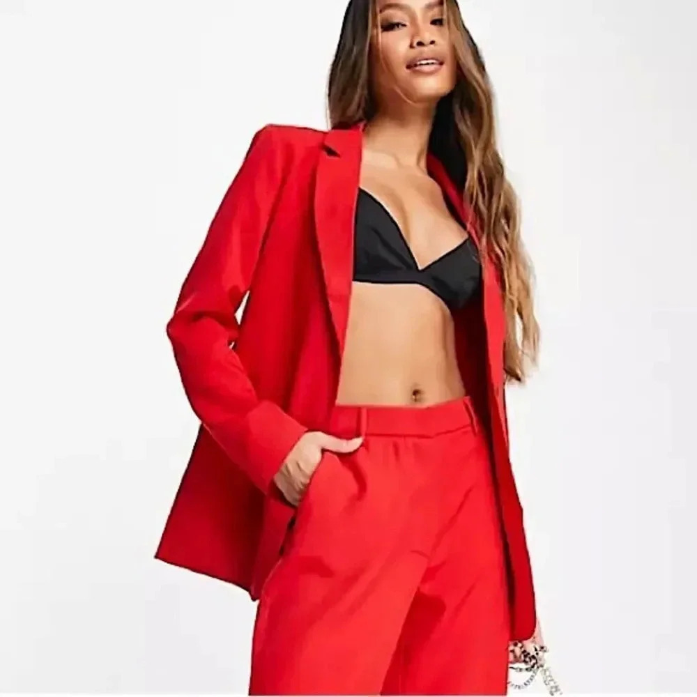 ASOS New 4th & Reckless Blazer Red 90s Double Breasted Size 10 Large